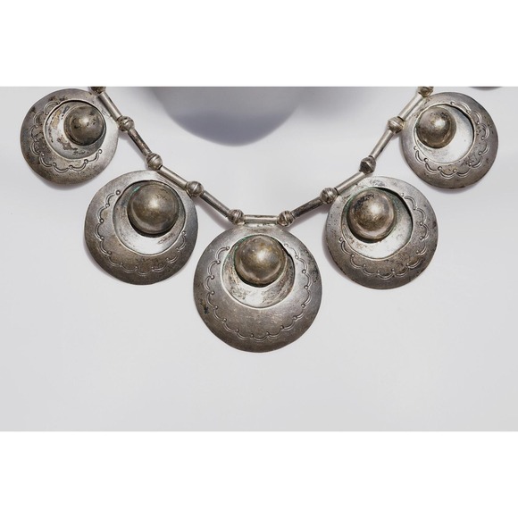 Old Pawn Navajo Native American Indian‎ Sterling Silver Squash Blossom Necklace - Picture 3 of 8